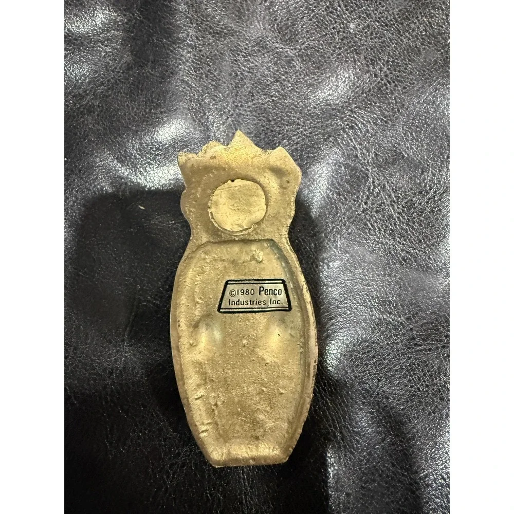 Vintage Brass Pineapple Paper Clip Holder Desk‎ Accessory 1980 Penco Industries